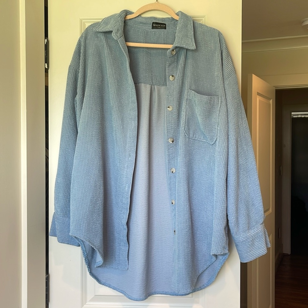 White Fox Corduroy Button Down: L/XL